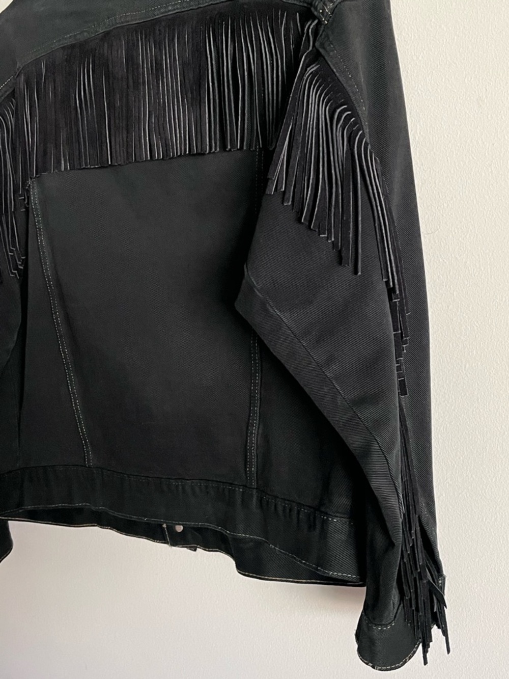 Western Denim Fringe Jacket - M - Picture 10 of 11